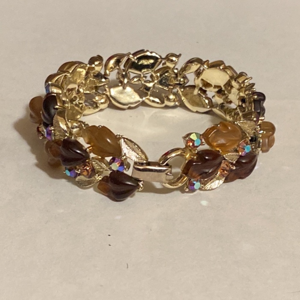 LISNER Signed Molded Jelly Lucite Brooch & Bracelet Designer Set - Vintage. - Picture 2 of 15